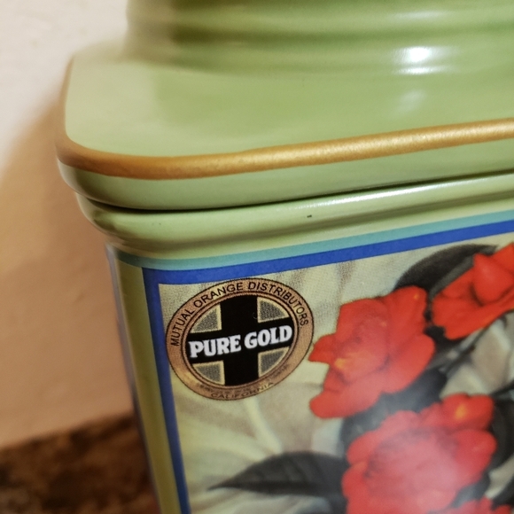 Vintage Oneida Label Collection Tea Candy Cannister Camellia Gifts Floral Coffee - Picture 8 of 9